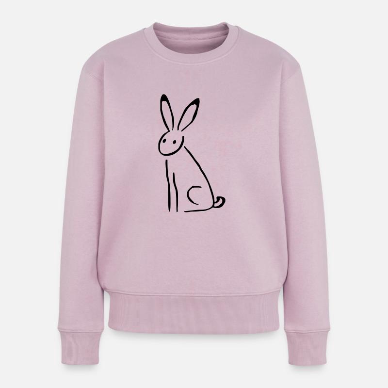 Hase - Frauen Premium Bio Pullover - Altrosa