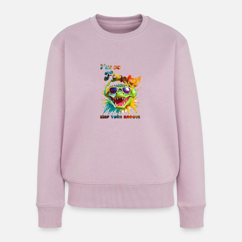 I'm so Funky. keep your groove.Crocodile - Pull Premium bio Femme - rose poudré