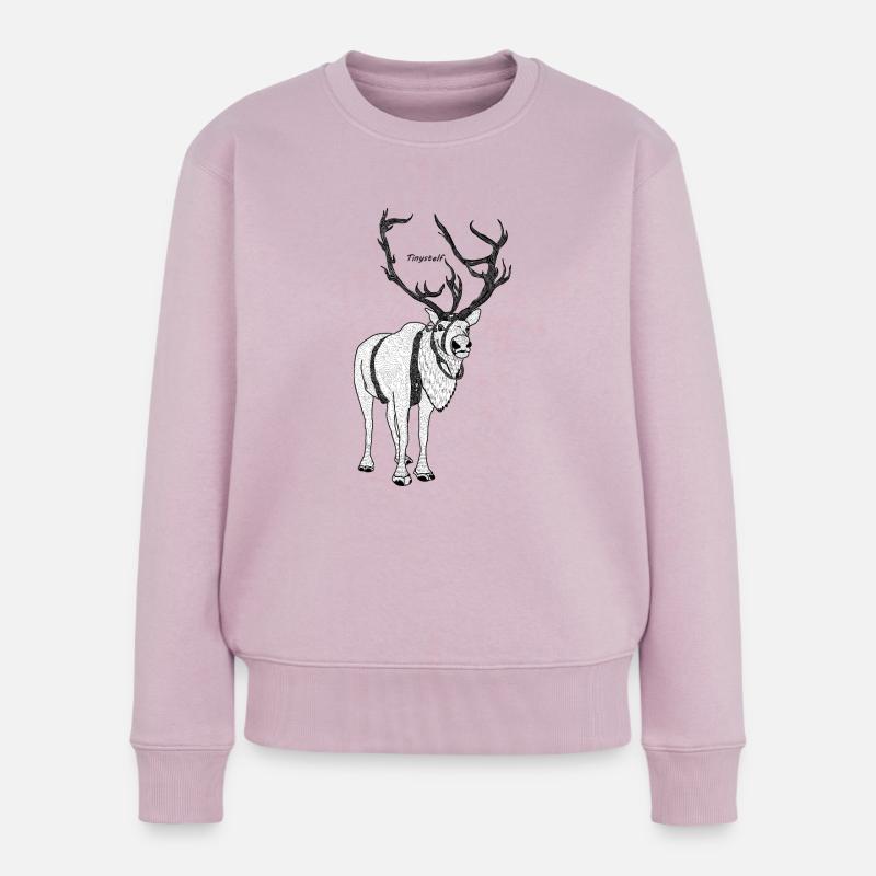 Rentier - Frauen Premium Bio Pullover - Altrosa