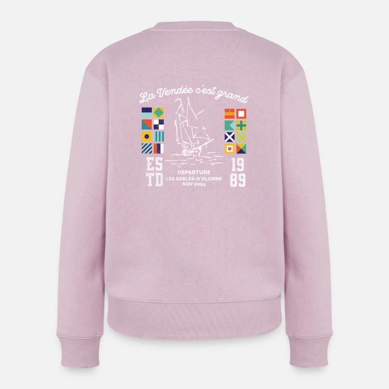 Vendee race around the globe - Pull Premium bio Femme - rose poudré