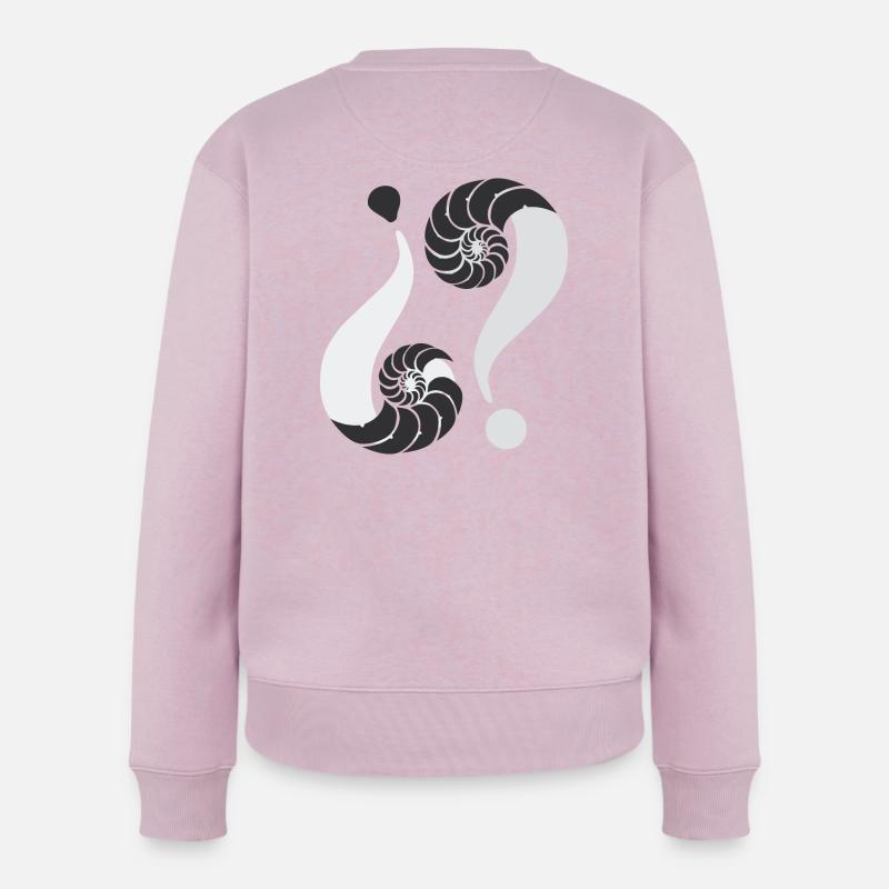 Unendliches Rätsel. 01 S/W - Frauen Premium Bio Pullover - Altrosa