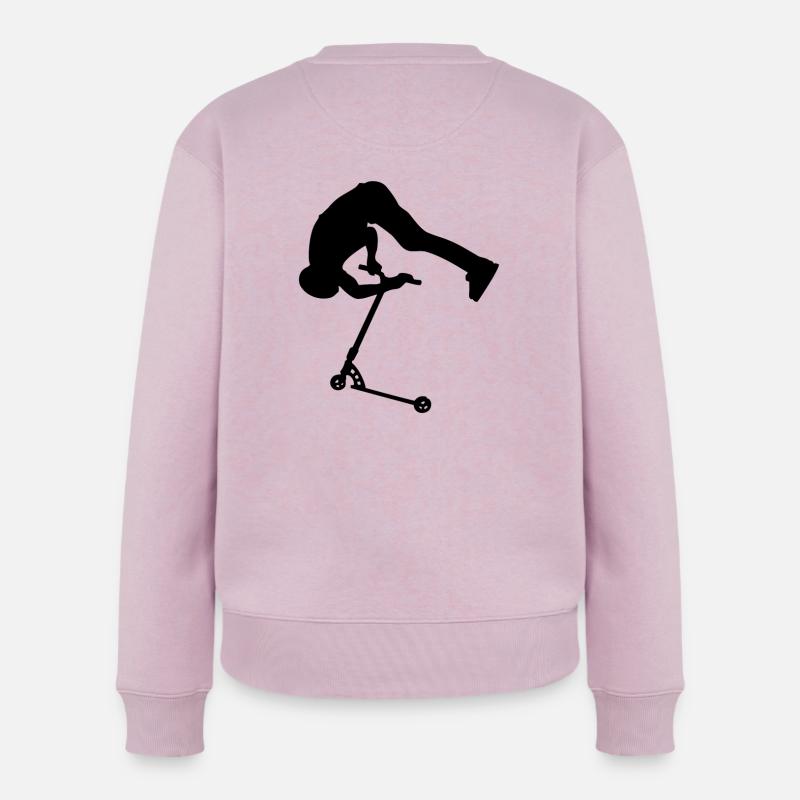 Schwarz Backflip - Frauen Premium Bio Pullover - Altrosa