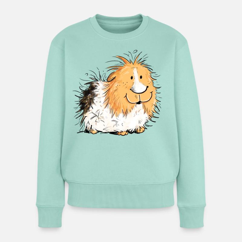 Knuddeliges Meerschweinchen I Meerwutzchen Comic - Frauen Premium Bio Pullover - Mint 