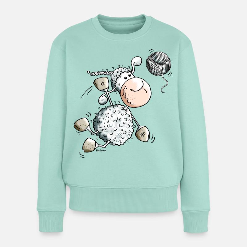 Sportliches Schaf - Frauen Premium Bio Pullover - Mint 