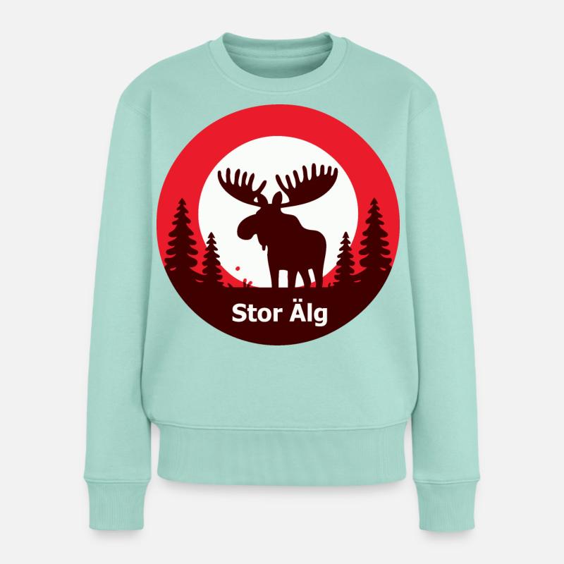 Stor älg - Frauen Premium Bio Pullover - Mint 