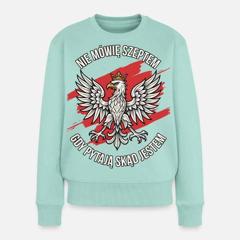 Polish Eagle Pride Statement Design - Women's Premium Organic Jumper - mint 