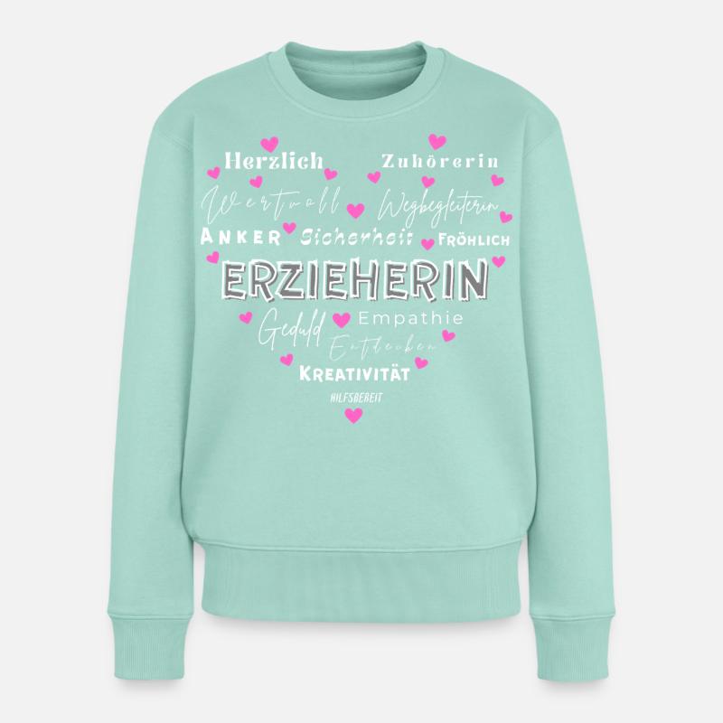 Erzieherin Herz - Frauen Premium Bio Pullover - Mint 