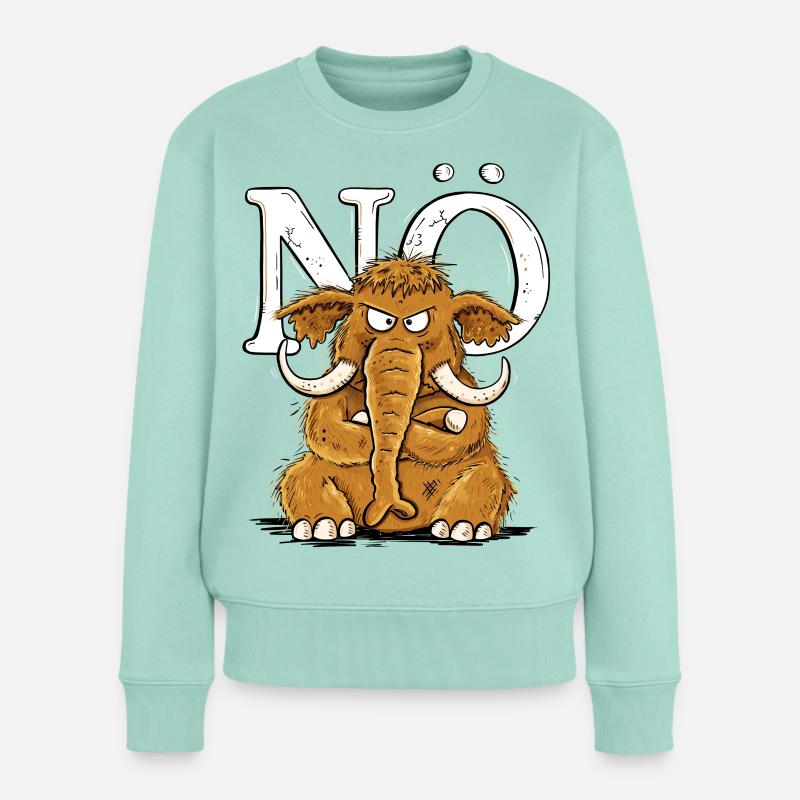 Nö Mammut Statement Nein Einfach Nö - Frauen Premium Bio Pullover - Mint 