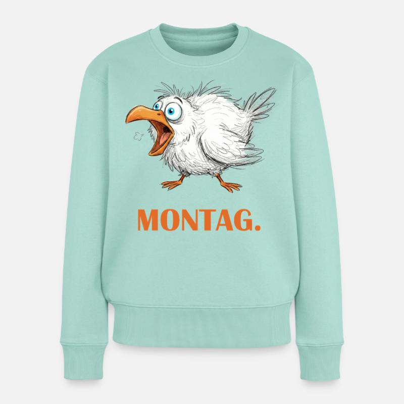Montagsalarm Möwe - Monday Morning Seagull - Frauen Premium Bio Pullover - Mint 