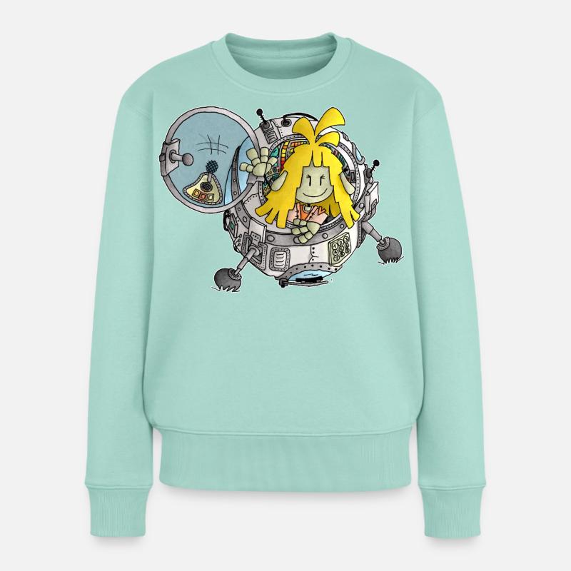 Micol und Mael - das Ufo 2 / - Frauen Premium Bio Pullover - Mint 