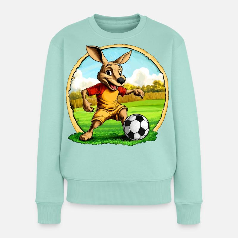 Fussballer Känguru - Frauen Premium Bio Pullover - Mint 