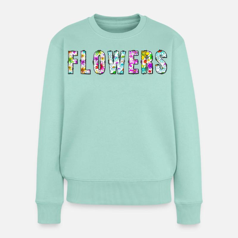 Fleurs florales - Pull Premium bio Femme - menthe 