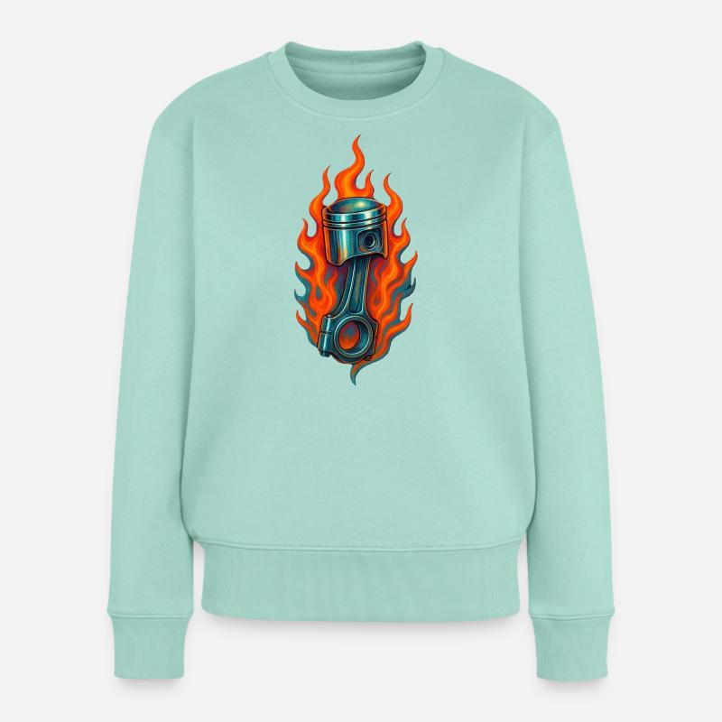 Kolben_in_Feuer - Frauen Premium Bio Pullover - Mint