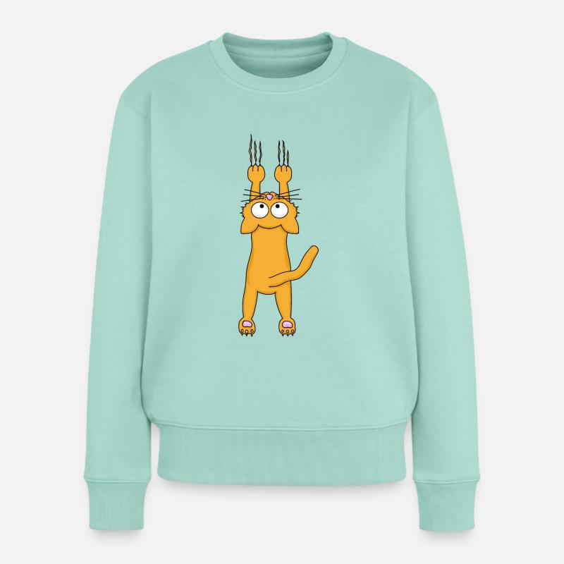 Chat orange - Pull Premium bio Femme - menthe 