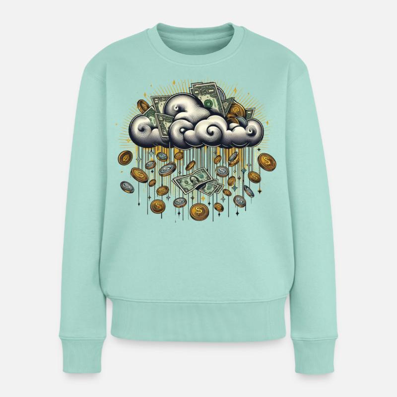 Regen von Geld ☁️💸💸 - Frauen Premium Bio Pullover - Mint 