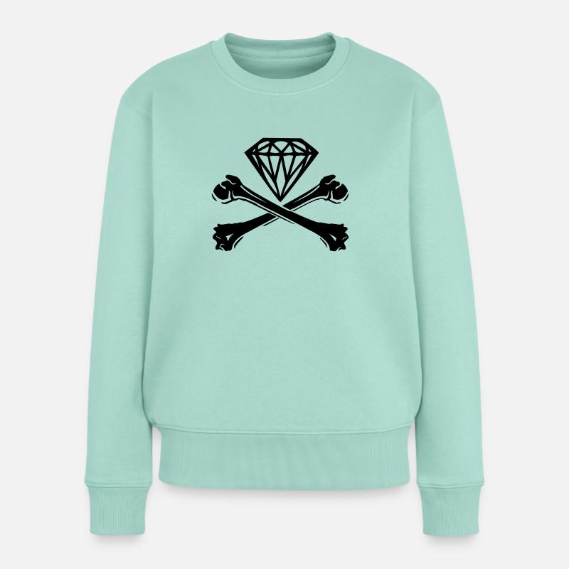 diamond - diamant - Frauen Premium Bio Pullover - Mint 