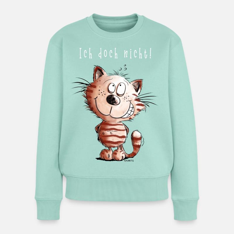 Je ne chat pas je chat motif BD cadeau - Pull Premium bio Femme - menthe 
