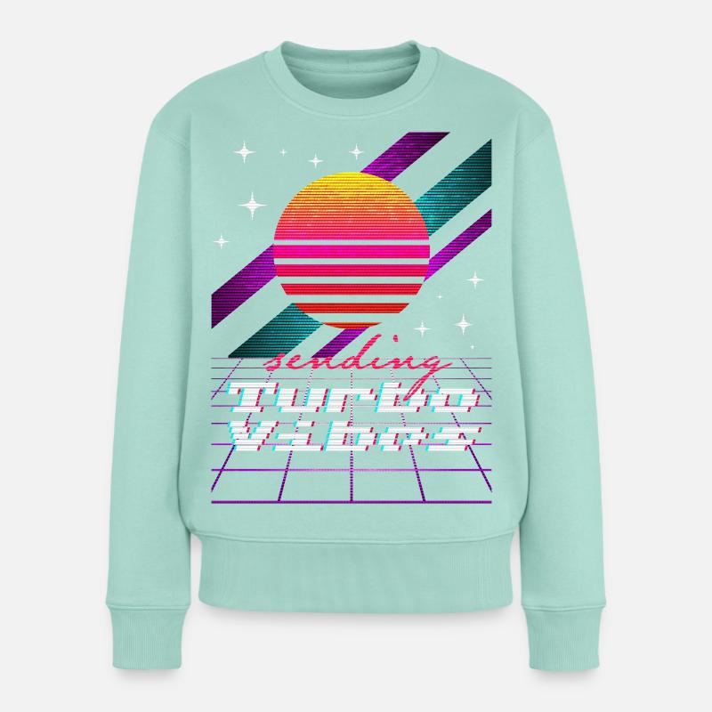 Turbo Vibes Neon Sunset - Frauen Premium Bio Pullover - Mint 
