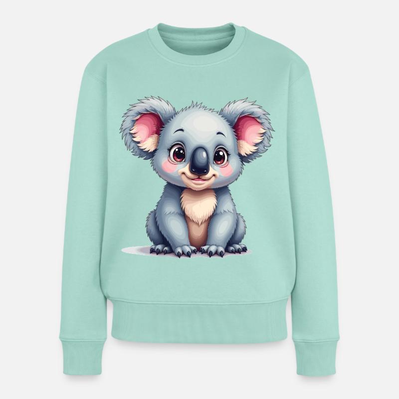 Niedliches Koalabär-Cartoon-Design - Frauen Premium Bio Pullover - Mint