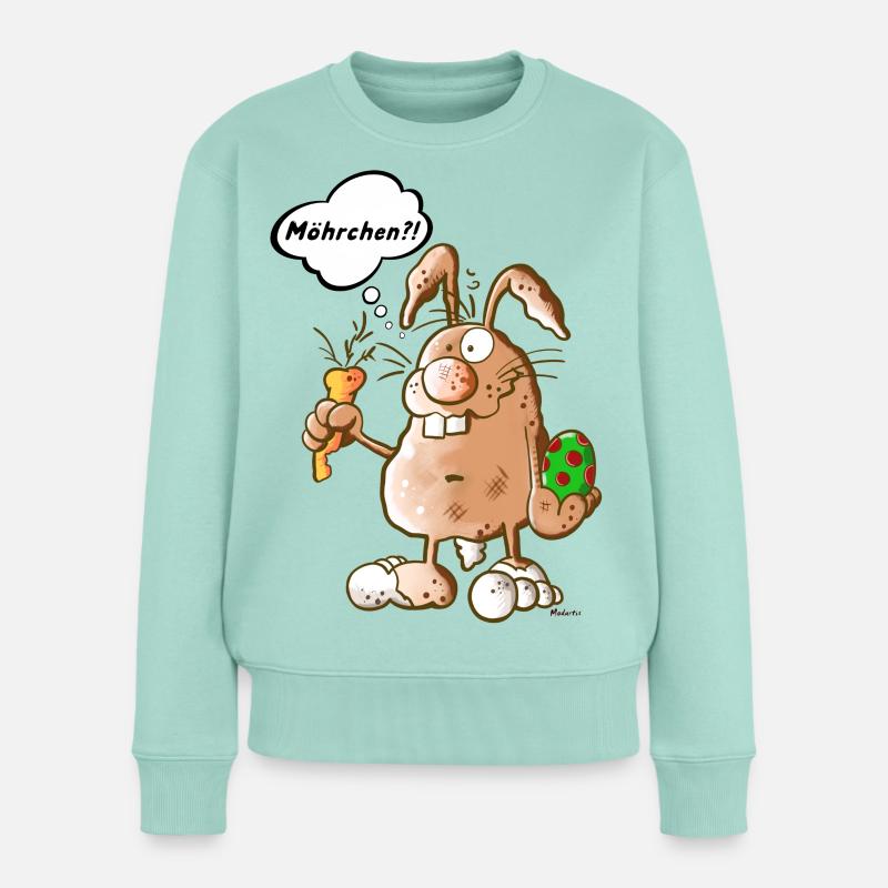 Osterhase mit Möhrchen - Frauen Premium Bio Pullover - Mint