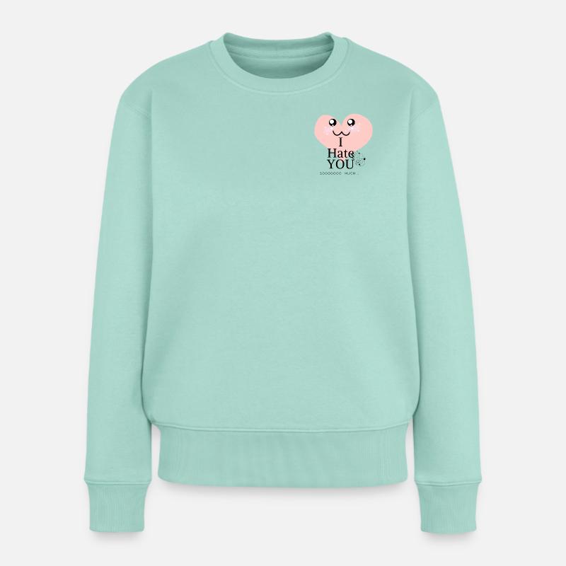 Kawaii Herz, das ich hasse - Frauen Premium Bio Pullover - Mint 