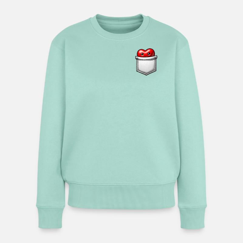 Herz aus der Tasche - Frauen Premium Bio Pullover - Mint