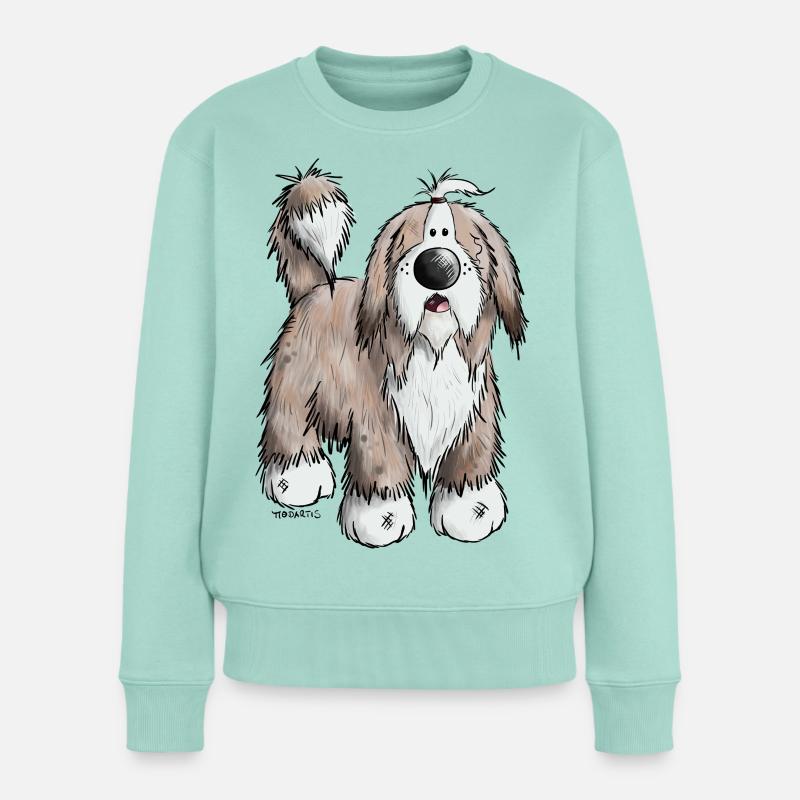 Der Bearded Collie - Frauen Premium Bio Pullover - Mint 