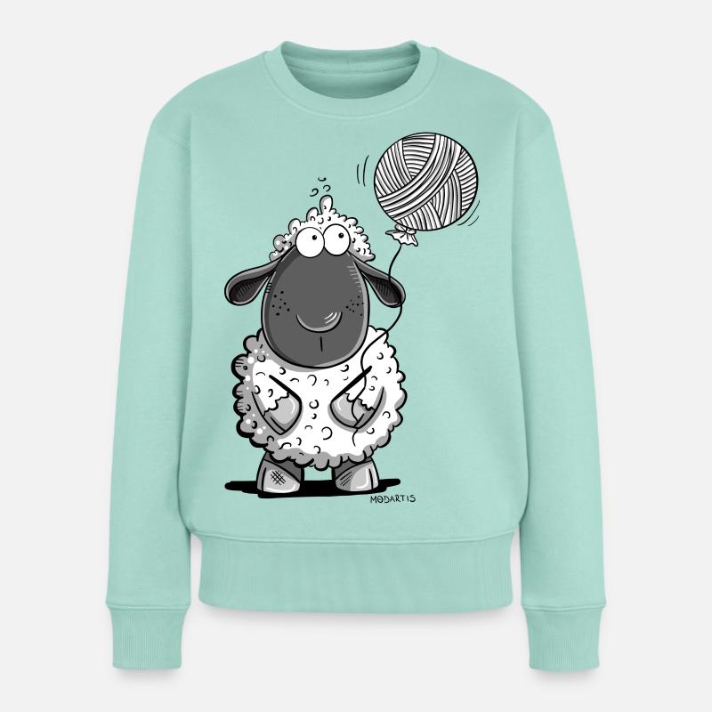 Schaf Mit Wolle Ballon - Frauen Premium Bio Pullover - Mint 