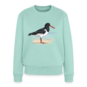 Austernfischer Haematopus Ostralegus - Frauen Premium Bio Pullover - Mint  - Vorne - Julia (174cm)