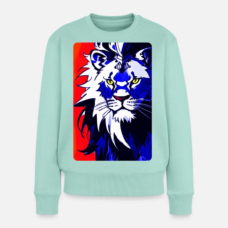 Blauer Löwe (Design1) - Frauen Premium Bio Pullover - Mint 