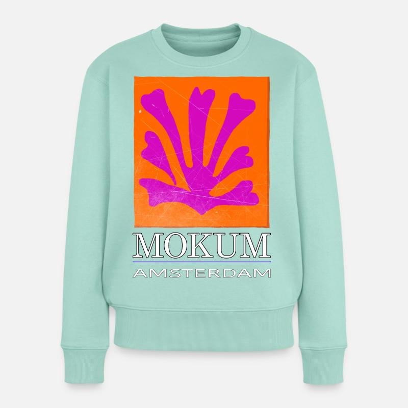 Mokum Amsterdam Emblem Neon Orange - Frauen Premium Bio Pullover - Mint 