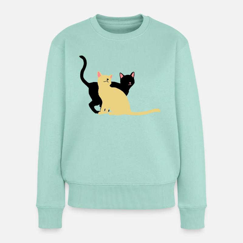 2 Katzen - Frauen Premium Bio Pullover - Mint 