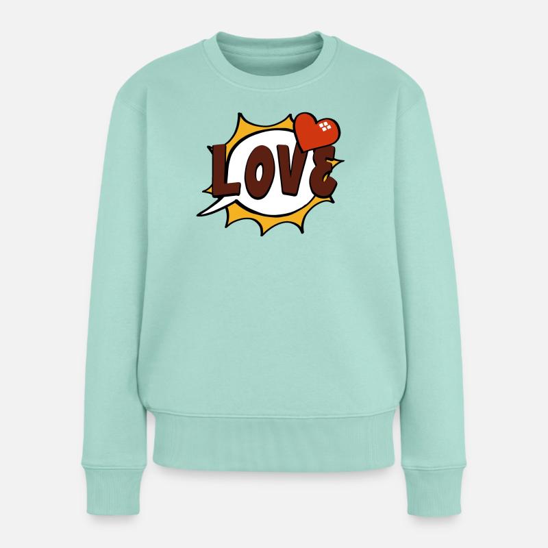 Love Pop-Art Sprechblase - Frauen Premium Bio Pullover - Mint 