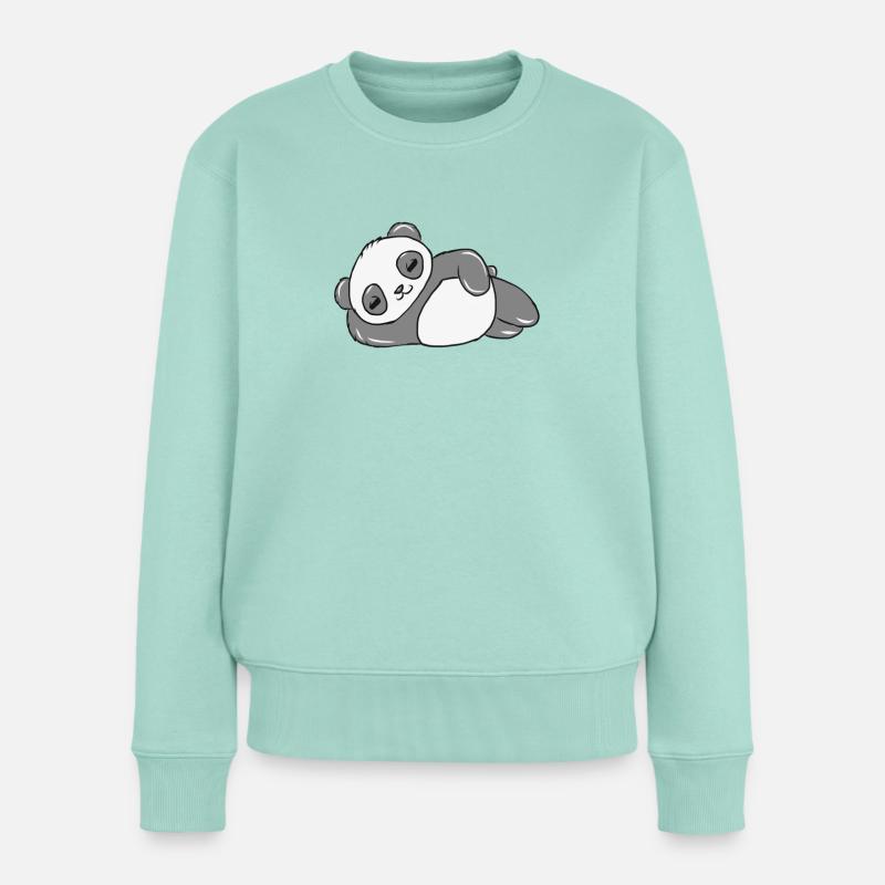 Panda - Frauen Premium Bio Pullover - Mint 