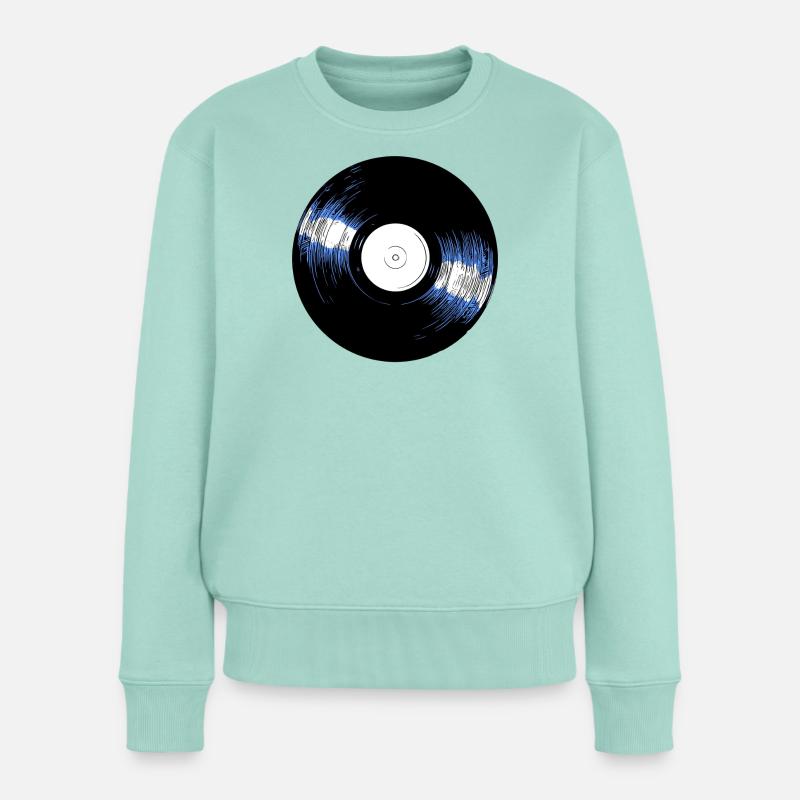 Vinyl Schallplatte Retro - Frauen Premium Bio Pullover - Mint 