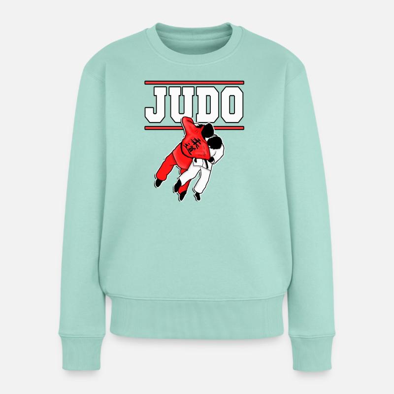Judo Kampfkunst Judoka Kampfsport Training - Frauen Premium Bio Pullover - Mint 