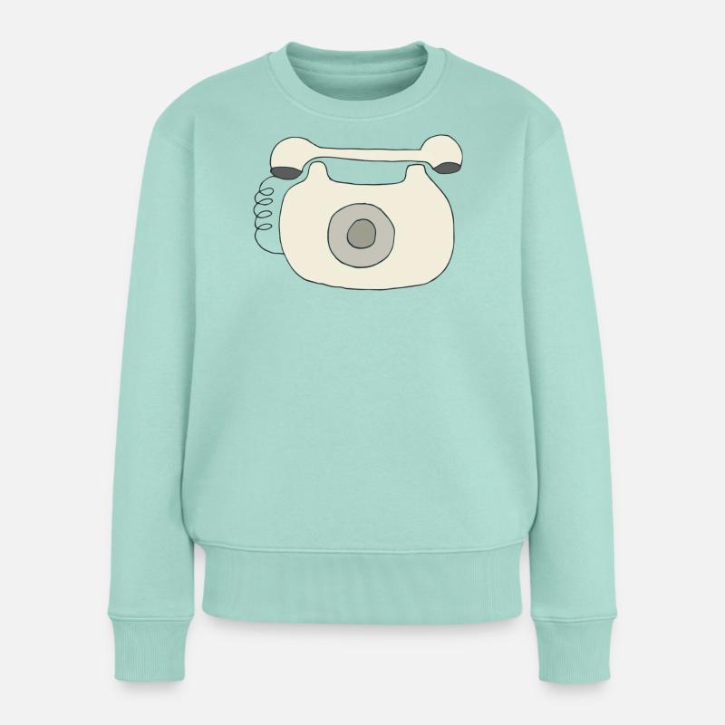 telefon oldschool - Frauen Premium Bio Pullover - Mint 