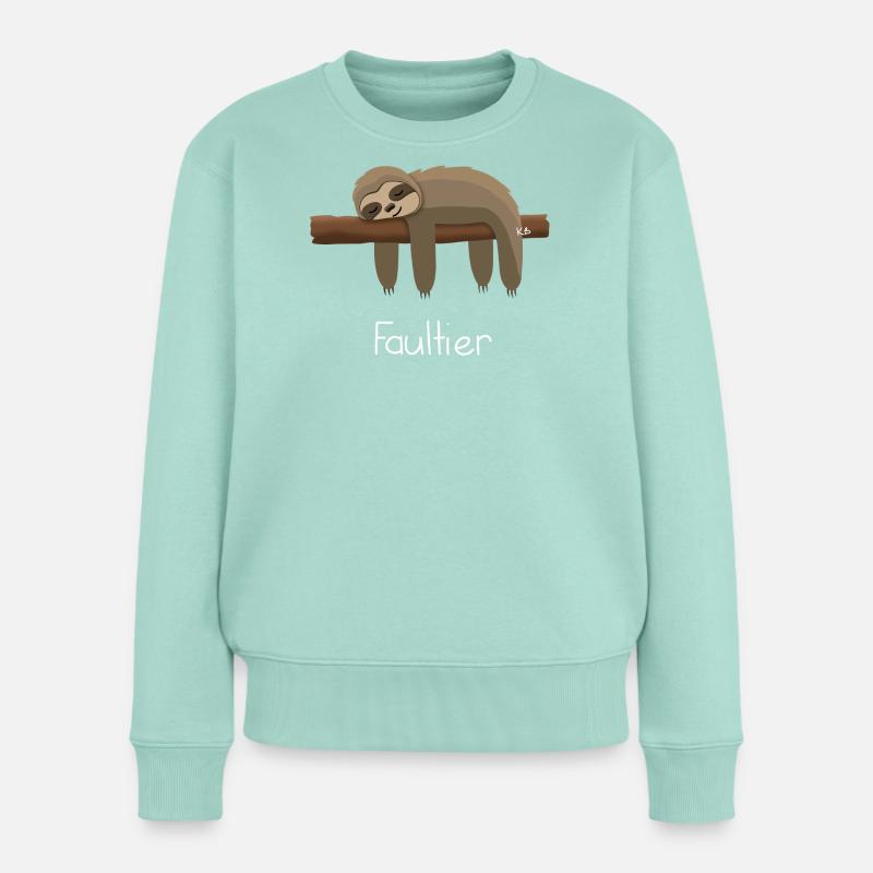 Faultier - Frauen Premium Bio Pullover - Mint 