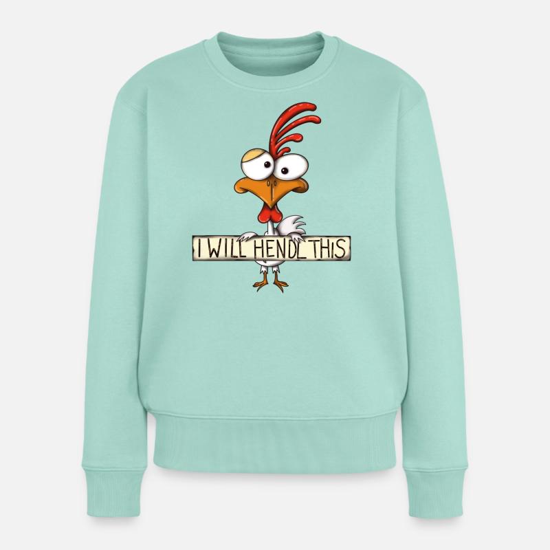 I will hendl this - Hahn, lustiger Spruch - Frauen Premium Bio Pullover - Mint 
