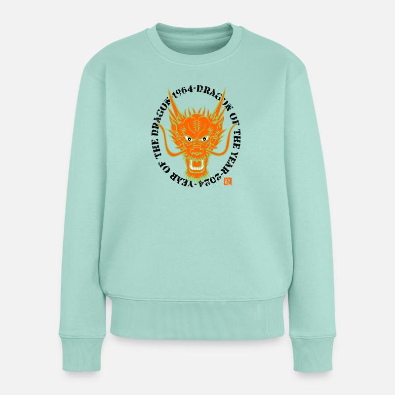 Jahr der Drachenkinder 1964-2024 - Frauen Premium Bio Pullover - Mint 