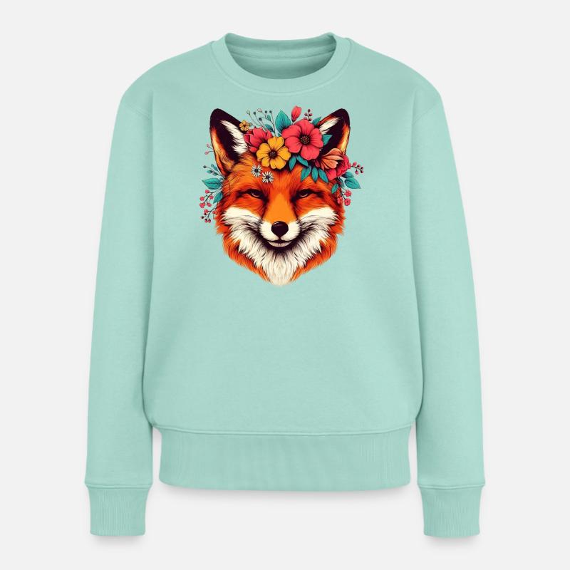 Fuchs - Frauen Premium Bio Pullover - Mint 
