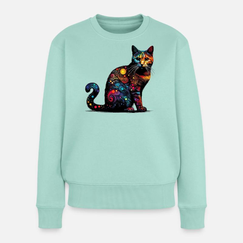 Katze - Frauen Premium Bio Pullover - Mint 