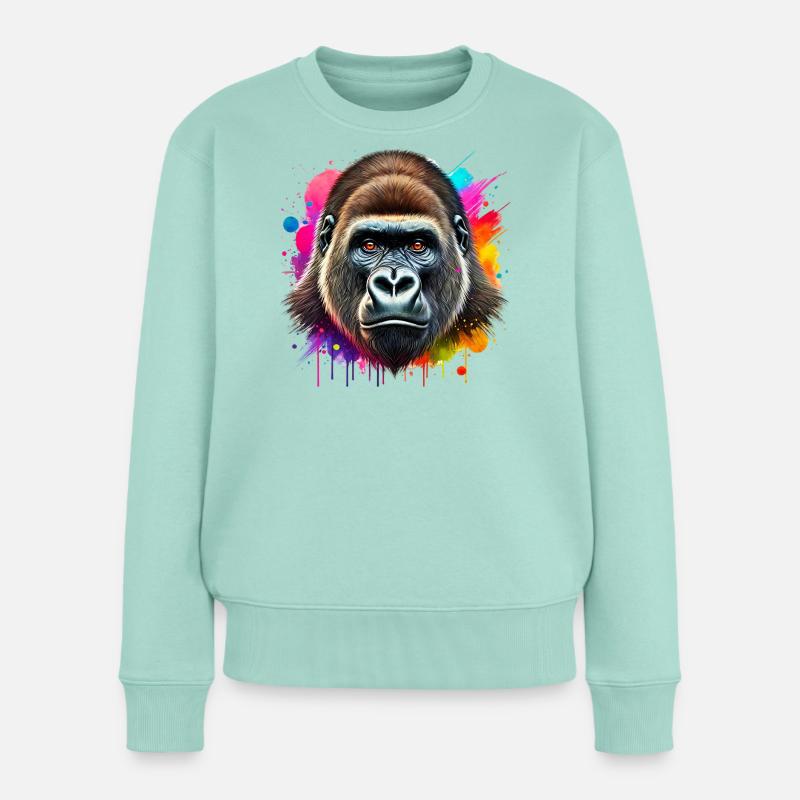 Gorilla - Frauen Premium Bio Pullover - Mint 