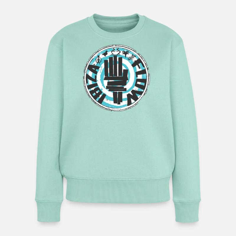 Kraftvolles Ibizadesign im Graffiti-Stil - Frauen Premium Bio Pullover - Mint 