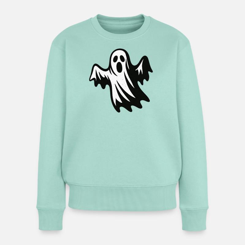 Vintage Geistersilhouette - Frauen Premium Bio Pullover - Mint 
