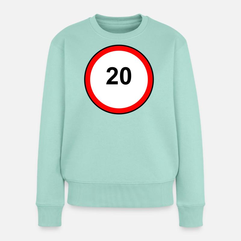Tempo20 Schild Retro Illustration - Frauen Premium Bio Pullover - Mint 