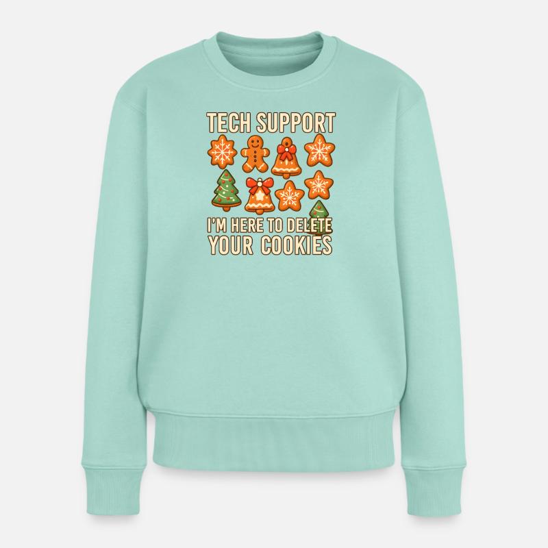 Support technique Cookies Humour Illustration - Pull Premium bio Femme - menthe 