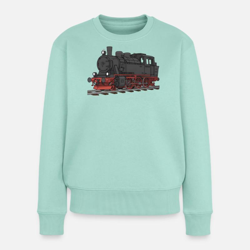 Lok Lokomotive Eisenbahn - Frauen Premium Bio Pullover - Mint 