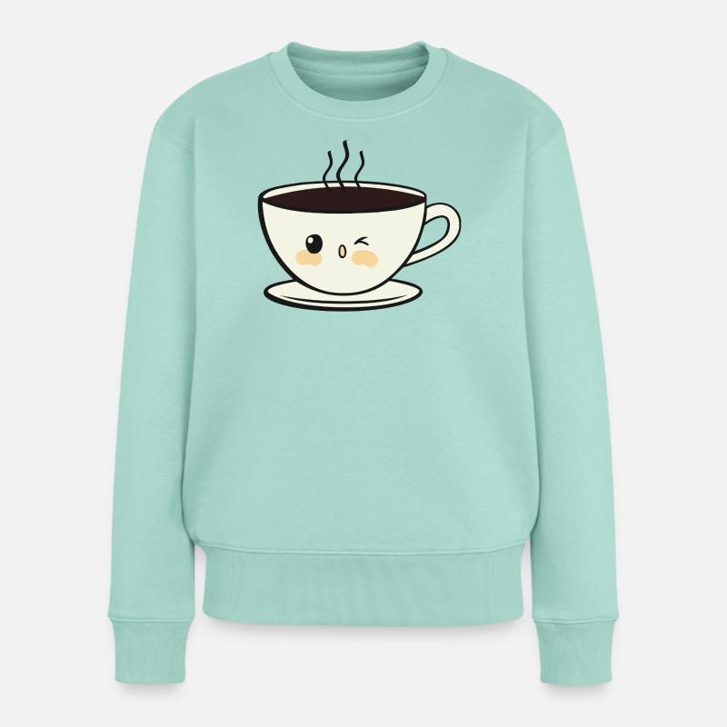 Lächeln Kaffeetasse - Frauen Premium Bio Pullover - Mint 