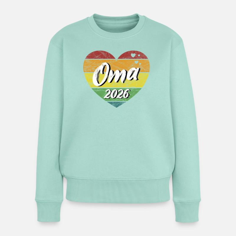 Oma 2026 Großmutter werdende Oma retro vintage - Frauen Premium Bio Pullover - Mint 